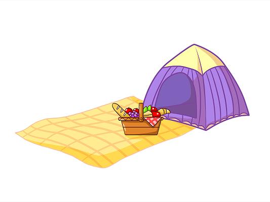 休闲帐篷儿童画插画图片