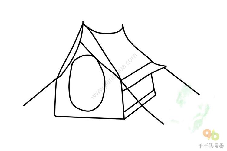 休闲帐篷手绘入门儿童画
