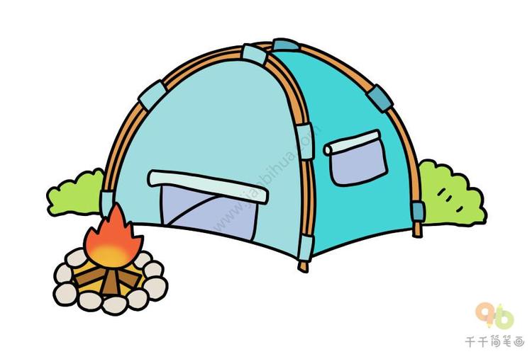 休闲帐篷手绘动漫简单绘画