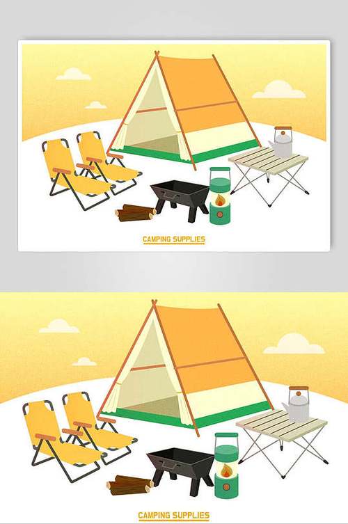 休闲帐篷手绘插画素材图片的相关图片