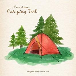 休闲帐篷手绘海报简单的相关图片