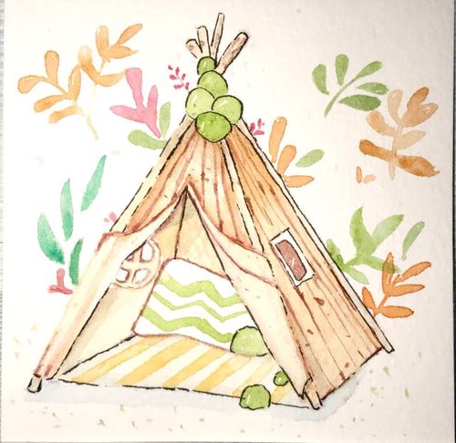 休闲帐篷绘画作品的相关图片